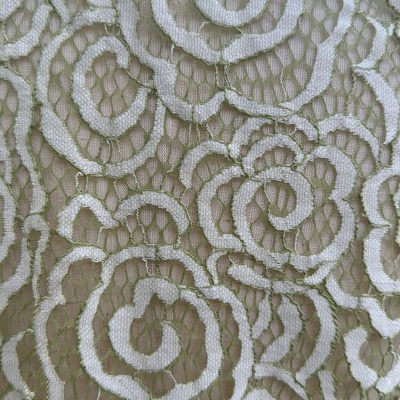 MYSTREE Mint Green Ivory Lace Crochet Cap Sleeve Top S/M - Picture 7 of 9